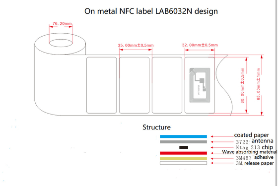 ISO14443A NFC fragile anti metal sticker tamper evident NFC tag disposable 213 RFID label