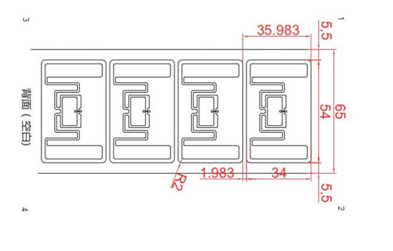 Custom Printable Paper UHF Rfid Tags Passive 54*34mm UHF RFID Wet Inlay , RFID UHF LABEL