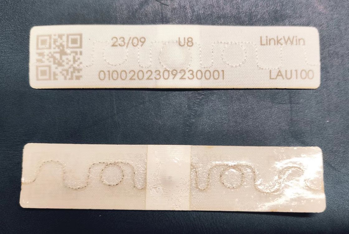 RFID Qr code printing laundry tag , 200 Times Washable Long Range UHF RFID Textile Laundry Tags For Laundry , RFID laundry tag
